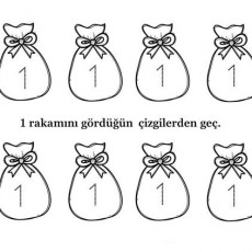 1 Sayısı ve Çizgilerle Öğrenme Etkinliği - Torbalar