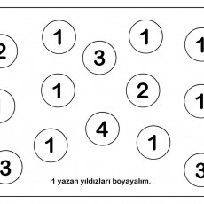 Sayıları Boyama Etkinliği: 1, 2, 3, 4