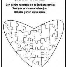 Puzzle Şeklinde Kalp, Babalar Günü Mesajı