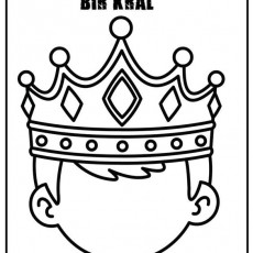 Kral Taçlı Çocuk Boyama Sayfası - Benim Babam Bir Kral