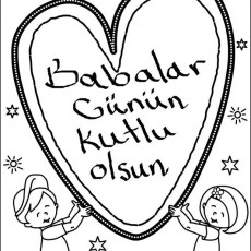 Babalar Günü Kutlama Aktivitesi - 2 Çocuk, Kalp İçinde Yazı