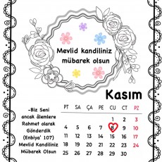 Kasım 2023 Takvim ve Mevlid Kandili Kutlaması
