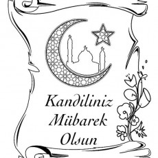 Kandil Mesajı: Kandilinizi Mübarek Olsun, Ay Yıldız ve Camii Görseli