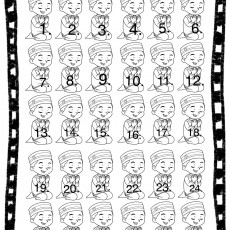 Monthly Ramadan Calendar with Prayer Illustrations (1-30)