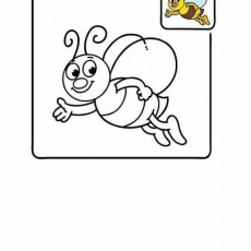 Neşeli Arı Renkli Boyama Sayfası