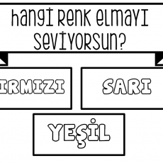 Hangi Renk Elmayı Seviyorsun? - Renkler Eğitim Materyali (KIRMIZI, SARı, YESİL)