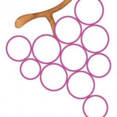 Grapes Illustration with 12 Circles and Wooden Stem - Educational Art