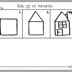 3 ŞEKİL ÇİZİM ETKİNLİĞİ: EV, ÜÇGEN, KARE DİKİŞİ