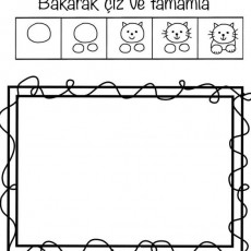 Çocuklar İçin Çizim Aktivitesi - Kedi Teması (Bakarak Çiz ve Tamamla)