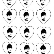 12 Hearts with Historical Figure Illustration