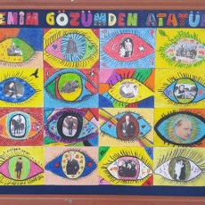 Atatürk Temalı Göz Sanatı Çalışması: Benim Gözümden Atatürk - 16 Göze Dayanan Renkli Çizimler