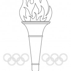 Olympic Torch with Flames and Rings