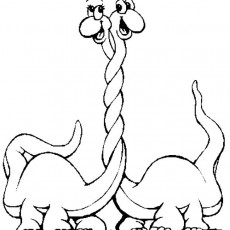 İkili Yılan Dinozoru İllüstrasyonu