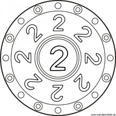 Sayı 2 Temalı Mandala Çizimi - 2 (İki)