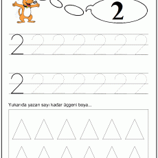 Eğitim Materyali: '2' Sayısı ve Üçgen Boyama Etkinliği