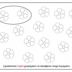 Çiçekleri Grupla ve Boya: 2 Şerli Oyun Etkinliği