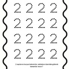 2 Sayısı Nokta Takibi Çalışması - Sayı Eğitimi