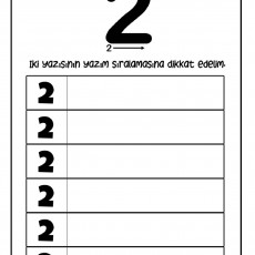 İki Yazısının Yazım Sıralamasını Öğreten Eğitim Materyali - 2 Sayısı