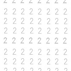 2 Sayısı Yazma Alıştırması - 2 Number Tracing Worksheet