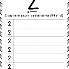Eğitici Materyal: "2 Sayısının Yazımı" - 2 ve İfadeleriyle Uygulama Sayfası