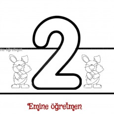 İki (2) Sayısı ve Eğitim Amaçlı Şematik Hayvanlar