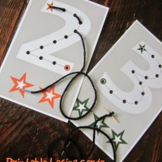 Printable Lacing Cards for Number Learning: 2 and 3