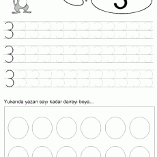 Eğitim Materyali: 3 Sayısı ve Daire Boyama