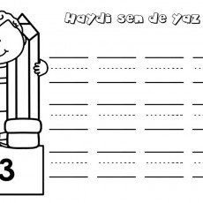Eğitici Yazım Çalışması: 3 (Üç) - Çocuklar için Yazma Alıştırması