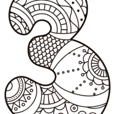 Renkli Desenlerle Süslenmiş Üç (3) - Sayılar ve Sanat Eğitimi