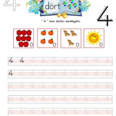 4 (dört) Sayı Öğrenimi ve Sayı İle İlişkili Görseller