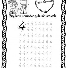 Eğlenceli Sayı Yazma ve Klavye Çalışma Sayfası: 4 ve 4'ün Üstü