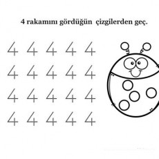 4 Rakamı ve Çizim Öğrenimi: Böcek ile Eğlenceli Aktiviteler