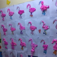 4 Farklı Flamingo Sanat Çalışması 4 adet (Dört)