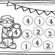 Rakamları Öğreten Eğitici Sayfa: 1, 2, 3, 4