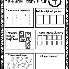 4 Rakamını Öğreniyorum: Eğitsel Etkinlikler ve Boyama Sayfası