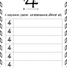 Dört Sayısının Yazım Sıralaması Eğitimi