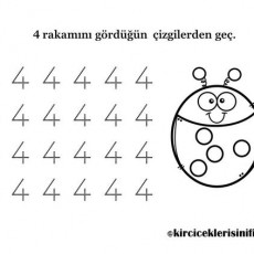 Eğitici Materyal: 4 Rakamı ve Çizgileri Tanıma Çalışması