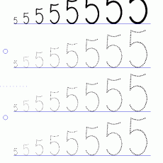 Sayma Ve Yazma Alıştırmaları: 5 Rakamı (5, 5, 5, 5, 5, 5, 5, 5, 5)