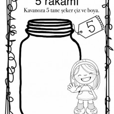 5 Rakami: Kavanoza 5 Tane Şeker Çiz ve Boya Etkinliği