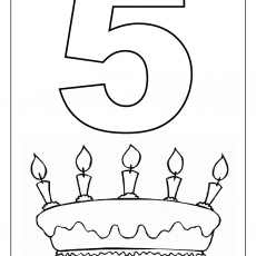 5_Rakamı_Ve_Doğum_Günü_Kekini_Boyama_Etkileşimli_Eğitim_Materyali