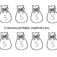 Eğitici Materyal: 5 Rakamı ile İlgili Çizim ve Tanıma Alıştırması