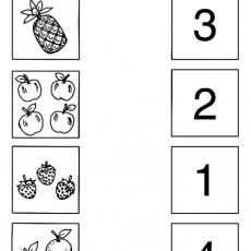Eşleştirme Aktivitesi: Meyve Sayıları ve Numeral Tanıma - 1 Ananas, 2 Elma, 3 Çilek, 4 Portakal