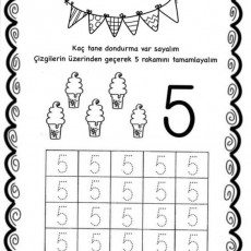 Donurma Sayma ve 5 Rakamı Tamamlama Etkinliği