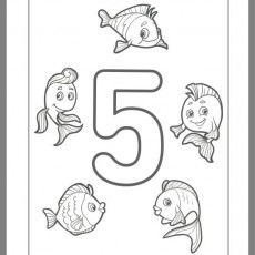 5-Number and Fish Coloring Activity