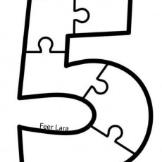 Puzzle Number 5 - Educational Representation of the Number Five