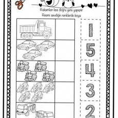 Araçlar ve Sayılar: Kes ve Yapıştır Eğlencesi - 1, 2, 3, 4, 5