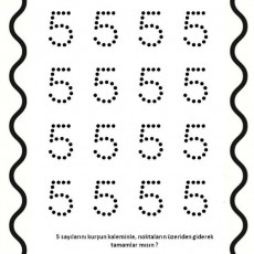 5 Sayısını Noktalardan Tamamlama Etkinliği