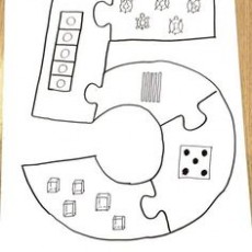 5 Sayısı ve Puzzle Teması ile Eğitici Çizim