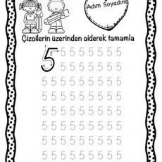 Matematik Çalışma Sayfası: 5 Rakamını Tamamlama ve Yazma Etkinliği