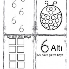 Alti Sayısını Öğrenme Materyali: 6 Rakamı, Uğur Böceği ve Boyama Aktiviteleri